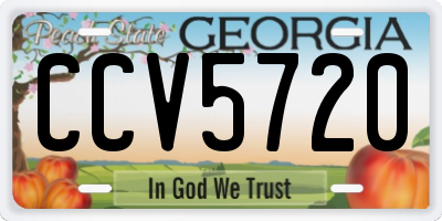 GA license plate CCV5720