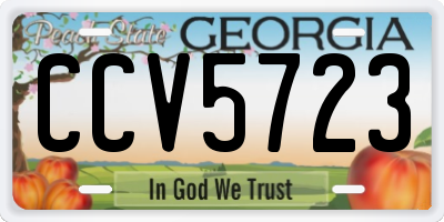 GA license plate CCV5723