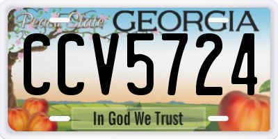 GA license plate CCV5724