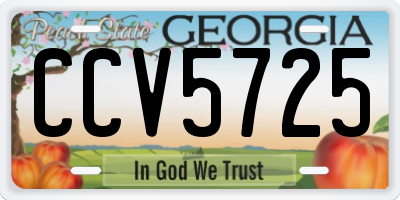 GA license plate CCV5725