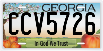 GA license plate CCV5726