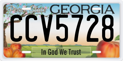 GA license plate CCV5728