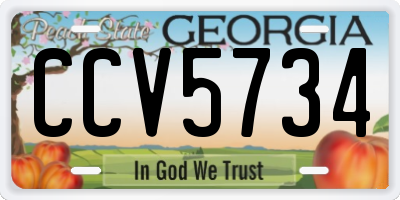 GA license plate CCV5734