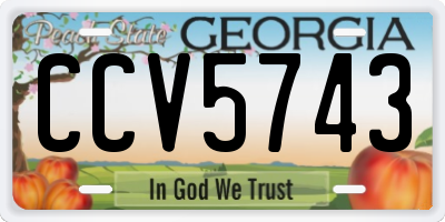 GA license plate CCV5743