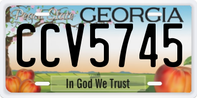 GA license plate CCV5745