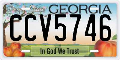 GA license plate CCV5746