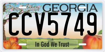 GA license plate CCV5749