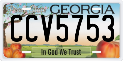 GA license plate CCV5753