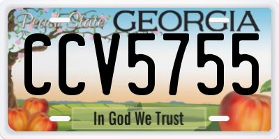 GA license plate CCV5755