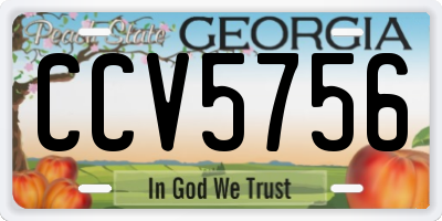 GA license plate CCV5756