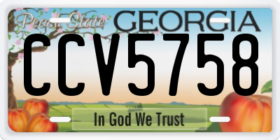GA license plate CCV5758