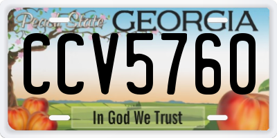 GA license plate CCV5760
