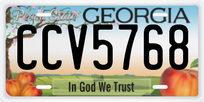 GA license plate CCV5768