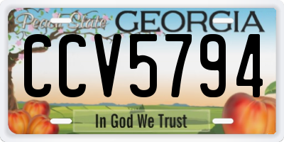 GA license plate CCV5794