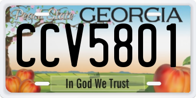 GA license plate CCV5801