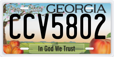 GA license plate CCV5802