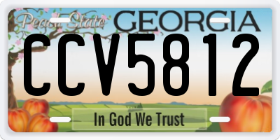 GA license plate CCV5812