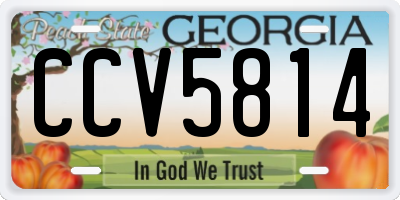 GA license plate CCV5814