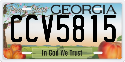 GA license plate CCV5815