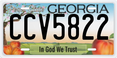 GA license plate CCV5822