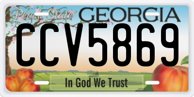GA license plate CCV5869
