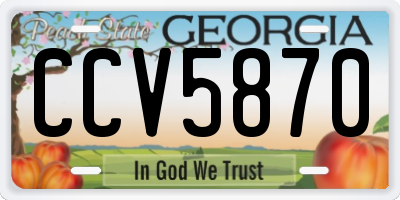 GA license plate CCV5870