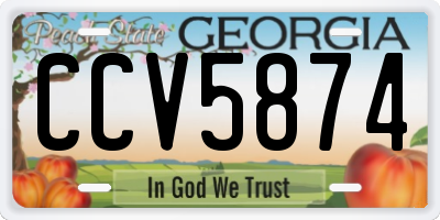 GA license plate CCV5874