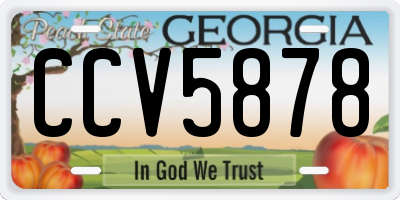 GA license plate CCV5878