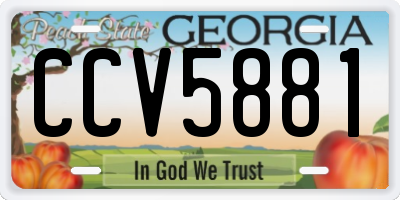 GA license plate CCV5881