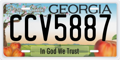 GA license plate CCV5887
