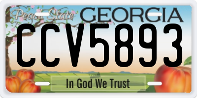 GA license plate CCV5893