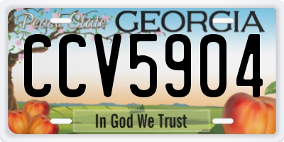 GA license plate CCV5904