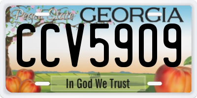 GA license plate CCV5909