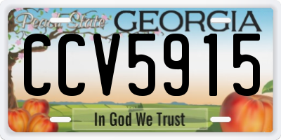 GA license plate CCV5915