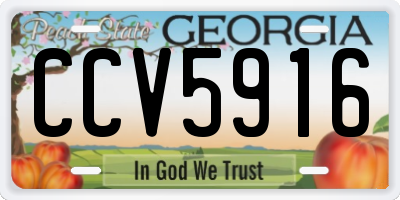 GA license plate CCV5916