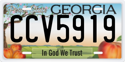 GA license plate CCV5919
