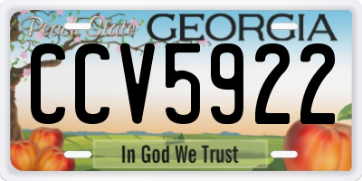 GA license plate CCV5922