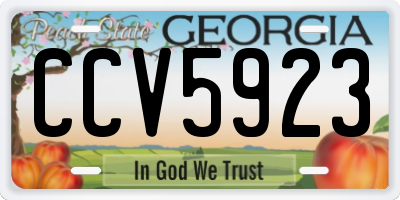 GA license plate CCV5923