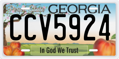 GA license plate CCV5924