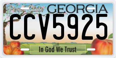 GA license plate CCV5925