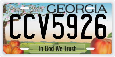 GA license plate CCV5926