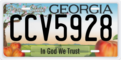 GA license plate CCV5928