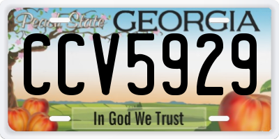 GA license plate CCV5929