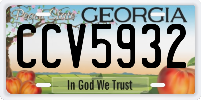 GA license plate CCV5932
