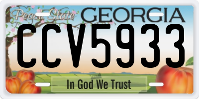GA license plate CCV5933