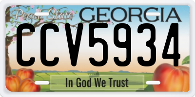 GA license plate CCV5934