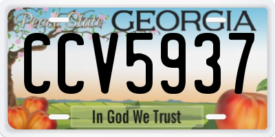 GA license plate CCV5937
