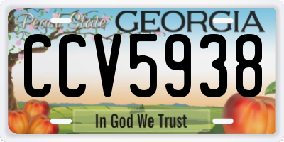 GA license plate CCV5938