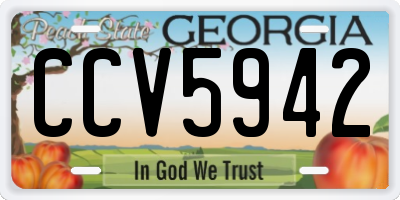 GA license plate CCV5942