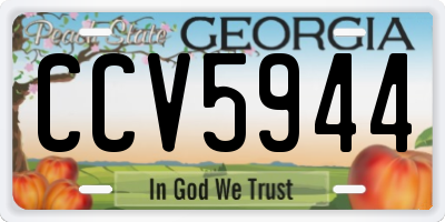 GA license plate CCV5944